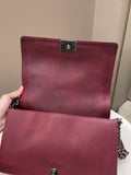 Chanel Boy Reverso Burgundy Calfskin