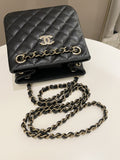 Chanel Quilted Cc Bucket Bag Black Caviar