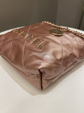 Chanel 23S Mini 22 Metallic Rose Gold Copper