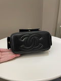 Chanel Polly Pocket Multi Pocket Vanity Case Bag Black Glazed Lambskin