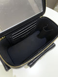 Chanel Polly Pocket Multi Pocket Vanity Case Bag Black Glazed Lambskin