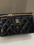 Chanel Quilted Coco Mini Vanity Rectangular Black Patent