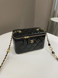 Chanel Quilted Coco Mini Vanity Rectangular Black Patent