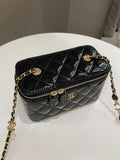 Chanel Quilted Coco Mini Vanity Rectangular Black Patent