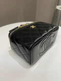 Chanel Quilted Coco Mini Vanity Rectangular Black Patent