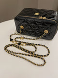 Chanel Quilted Coco Mini Vanity Rectangular Black Patent