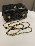 Chanel Quilted Coco Mini Vanity Rectangular Black Patent
