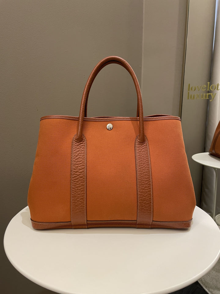 Hermes Garden Party 36 Orange Potiron Canvas