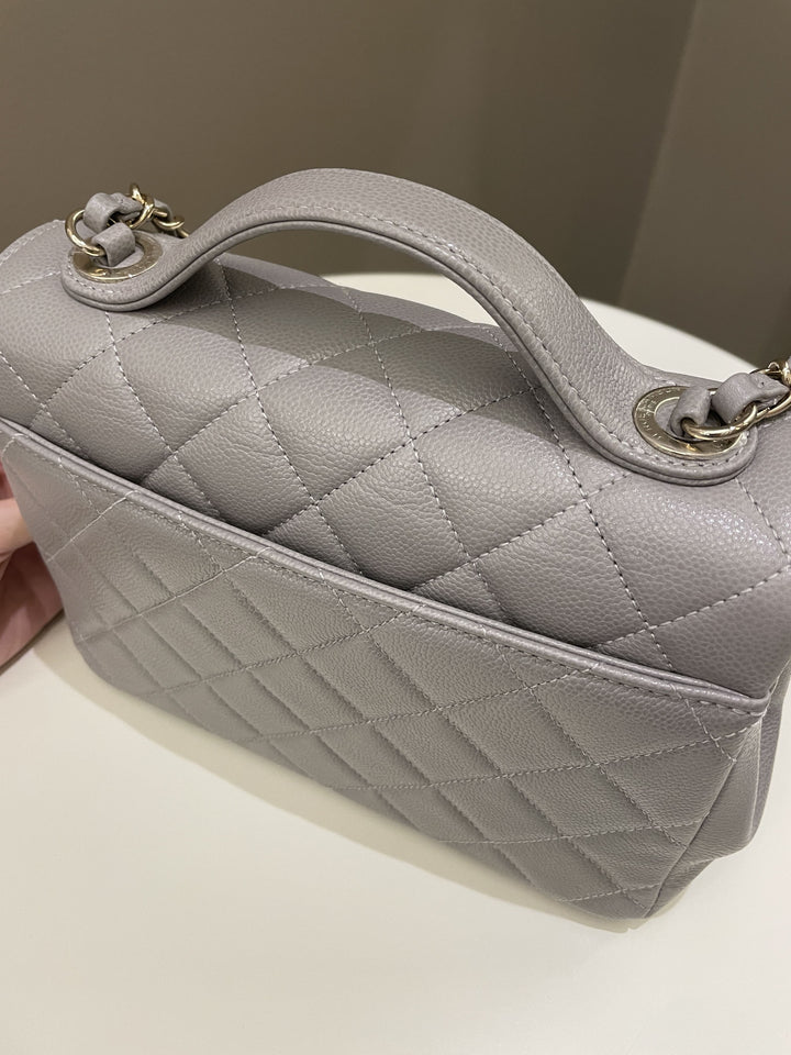 Chanel Business Affinity Flap Grey Caviar
