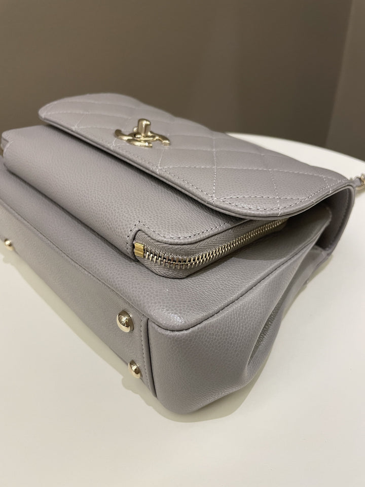 Chanel Business Affinity Flap Grey Caviar