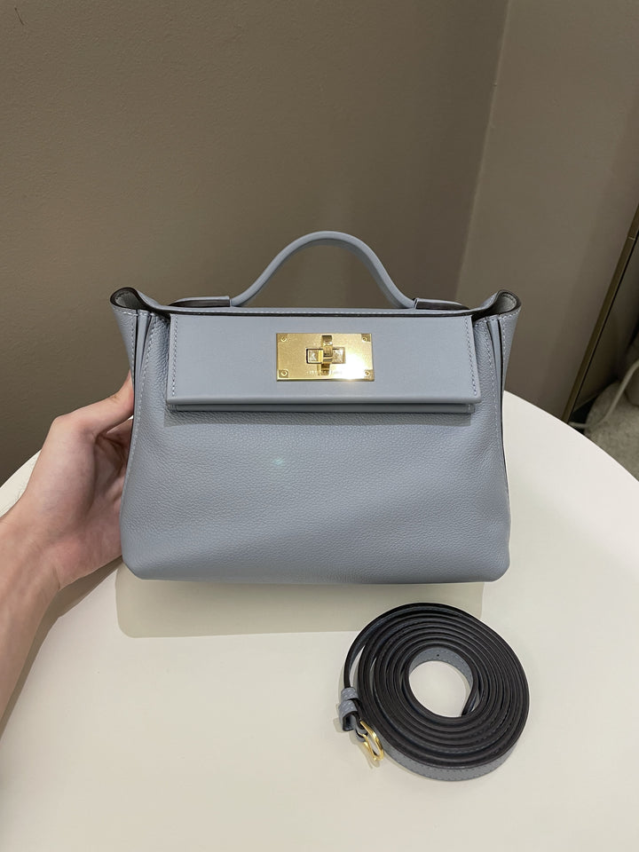 Hermes 24/24 Mini Bleu Lin Evercolor