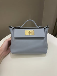 Hermes 24/24 Mini Bleu Lin Evercolor