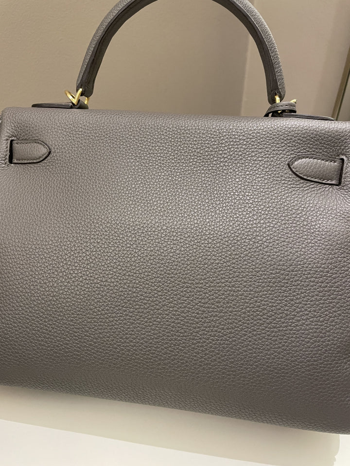 Hermes Kelly Retourne 32 Gris Etain Togo