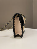 Chanel Whipstitch My Own Mini Frame Bag Beige/ Black Lambskin