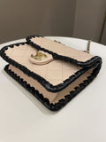 Chanel Whipstitch My Own Mini Frame Bag Beige/ Black Lambskin