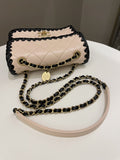 Chanel Whipstitch My Own Mini Frame Bag Beige/ Black Lambskin