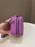 Chanel Filigree Vanity Case Purple Caviar