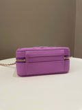 Chanel Filigree Vanity Case Purple Caviar
