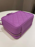 Chanel Filigree Vanity Case Purple Caviar