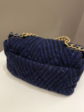 Chanel 19 Flap Bag Black / Blue Tweed Sequin