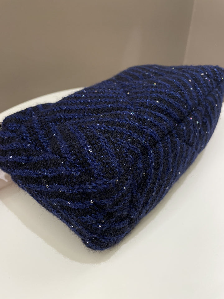 Chanel 19 Flap Bag Black / Blue Tweed Sequin