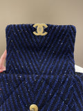 Chanel 19 Flap Bag Black / Blue Tweed Sequin