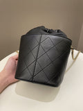 Chanel Cc Quilted Drawstring Bucket Black Caviar / Lambskin