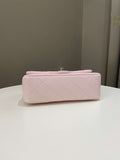 Chanel Quilted Top Handle Mini Rectangular Pale Pink Lambskin