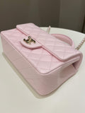 Chanel Quilted Top Handle Mini Rectangular Pale Pink Lambskin