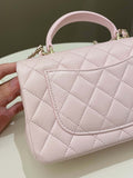 Chanel Quilted Top Handle Mini Rectangular Pale Pink Lambskin