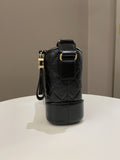 Chanel Quilted Gabrielle Hobo Black Aged Calfskin