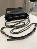 Chanel Quilted Gabrielle Hobo Black Aged Calfskin