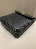 Chanel Vintage Quilted Cc Belt Bag Black Caviar