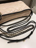Chanel Quilted Gabrielle Hobo Beige / Black Aged Calfskin