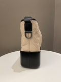 Chanel Quilted Gabrielle Hobo Beige / Black Aged Calfskin