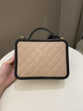 Chanel Filigree Vanity Case Dark Beige Caviar