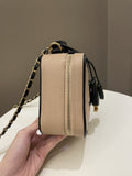 Chanel Filigree Vanity Case Dark Beige Caviar