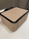 Chanel Filigree Vanity Case Dark Beige Caviar