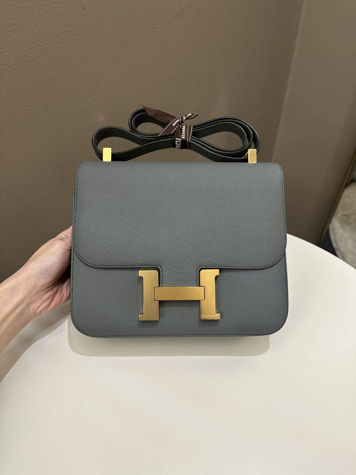 Hermes Constance 24 Vert Amande Epsom