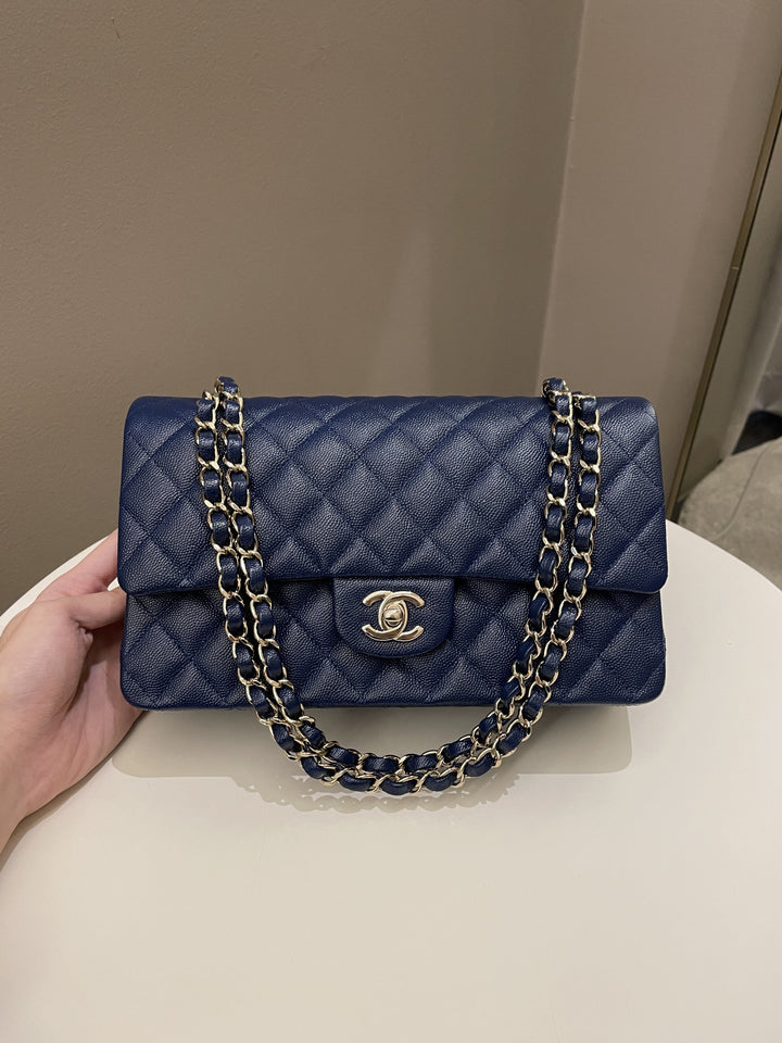 Chanel Classic Quilted Medium Double Flap Dark Navy Caviar
