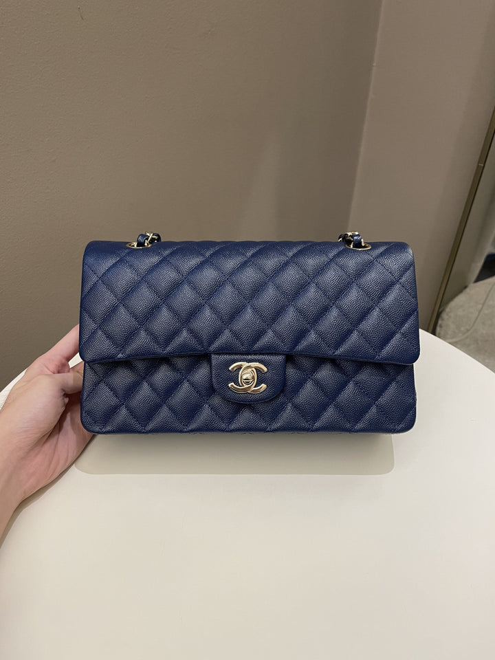 Chanel Classic Quilted Medium Double Flap Dark Navy Caviar