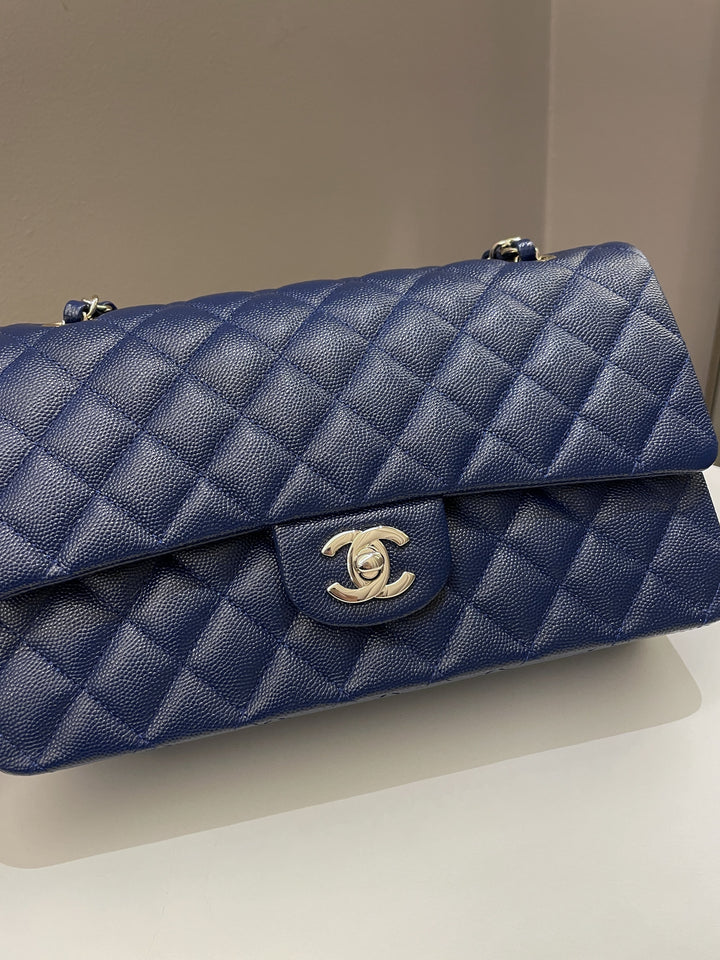 Chanel Classic Quilted Medium Double Flap Dark Navy Caviar