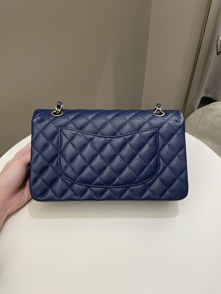 Chanel Classic Quilted Medium Double Flap Dark Navy Caviar