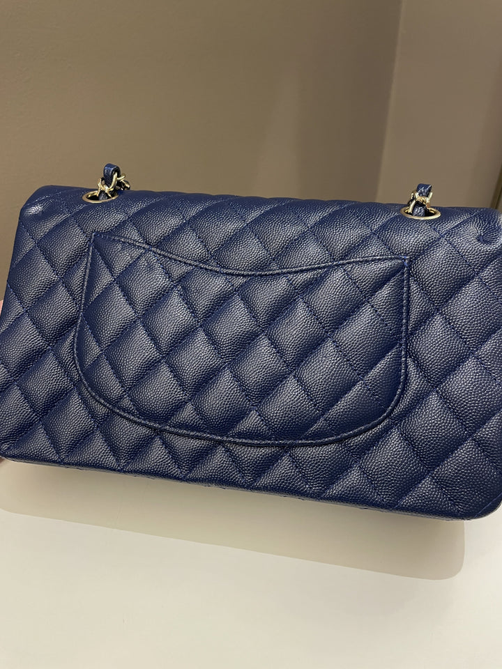 Chanel Classic Quilted Medium Double Flap Dark Navy Caviar