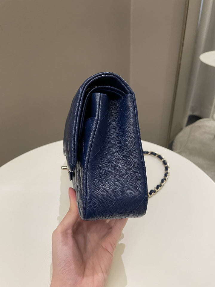 Chanel Classic Quilted Medium Double Flap Dark Navy Caviar