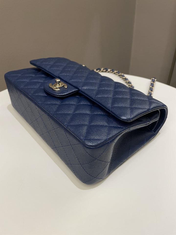 Chanel Classic Quilted Medium Double Flap Dark Navy Caviar