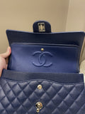 Chanel Classic Quilted Medium Double Flap Dark Navy Caviar