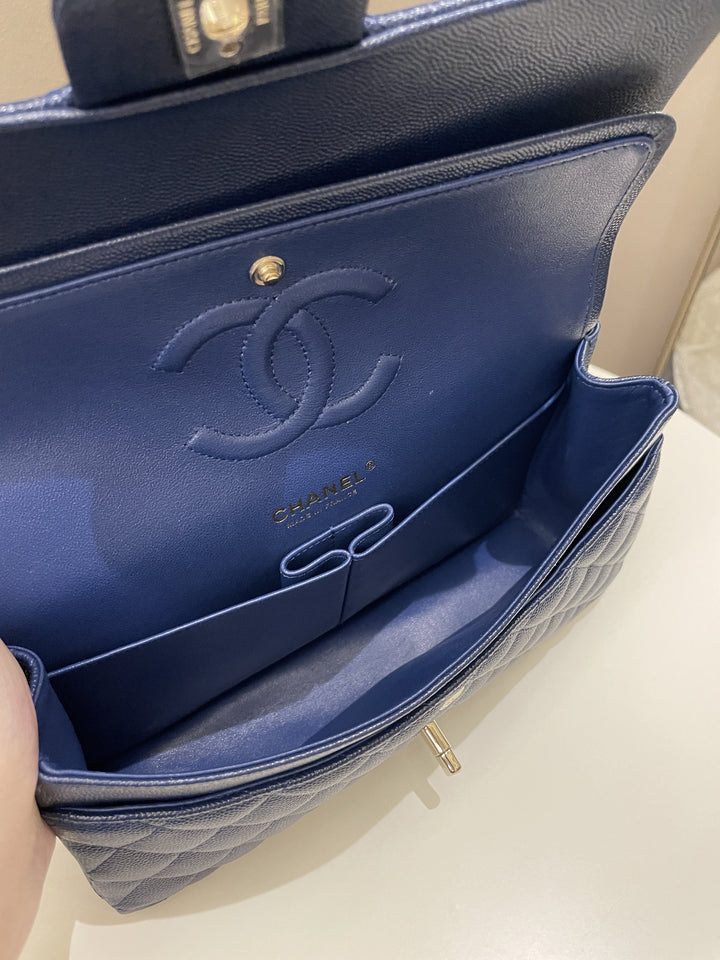 Chanel Classic Quilted Medium Double Flap Dark Navy Caviar