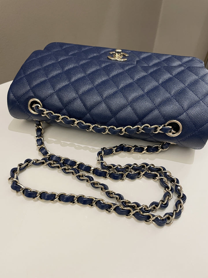 Chanel Classic Quilted Medium Double Flap Dark Navy Caviar