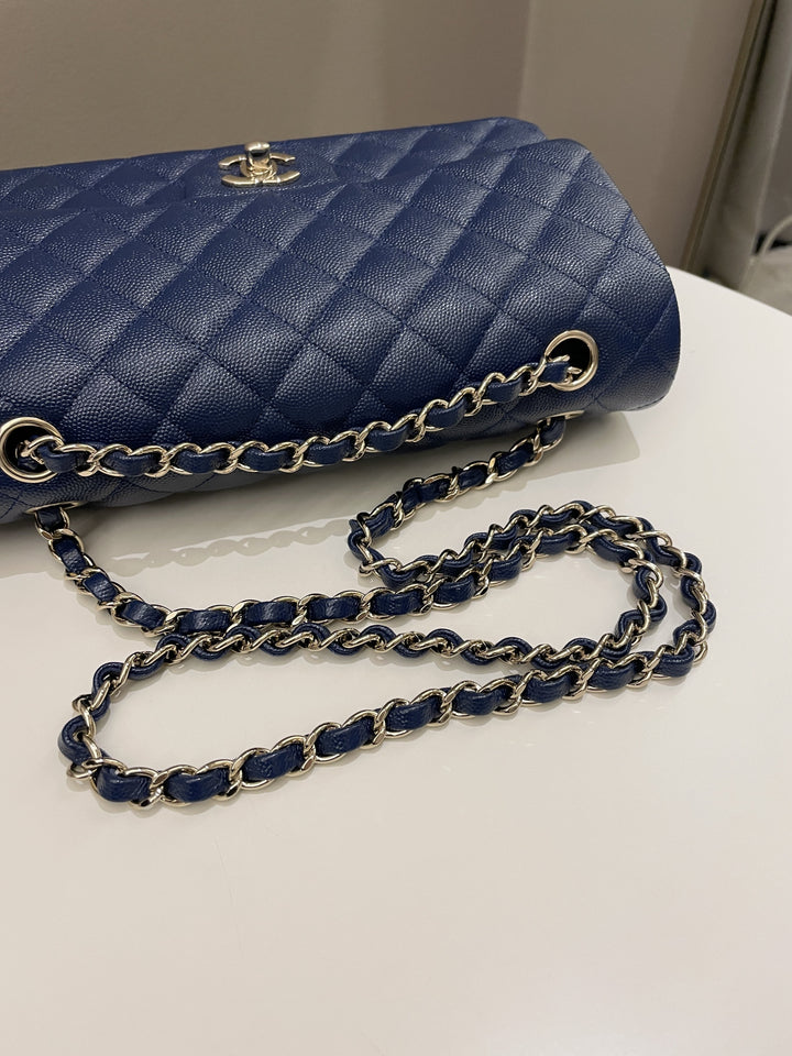 Chanel Classic Quilted Medium Double Flap Dark Navy Caviar